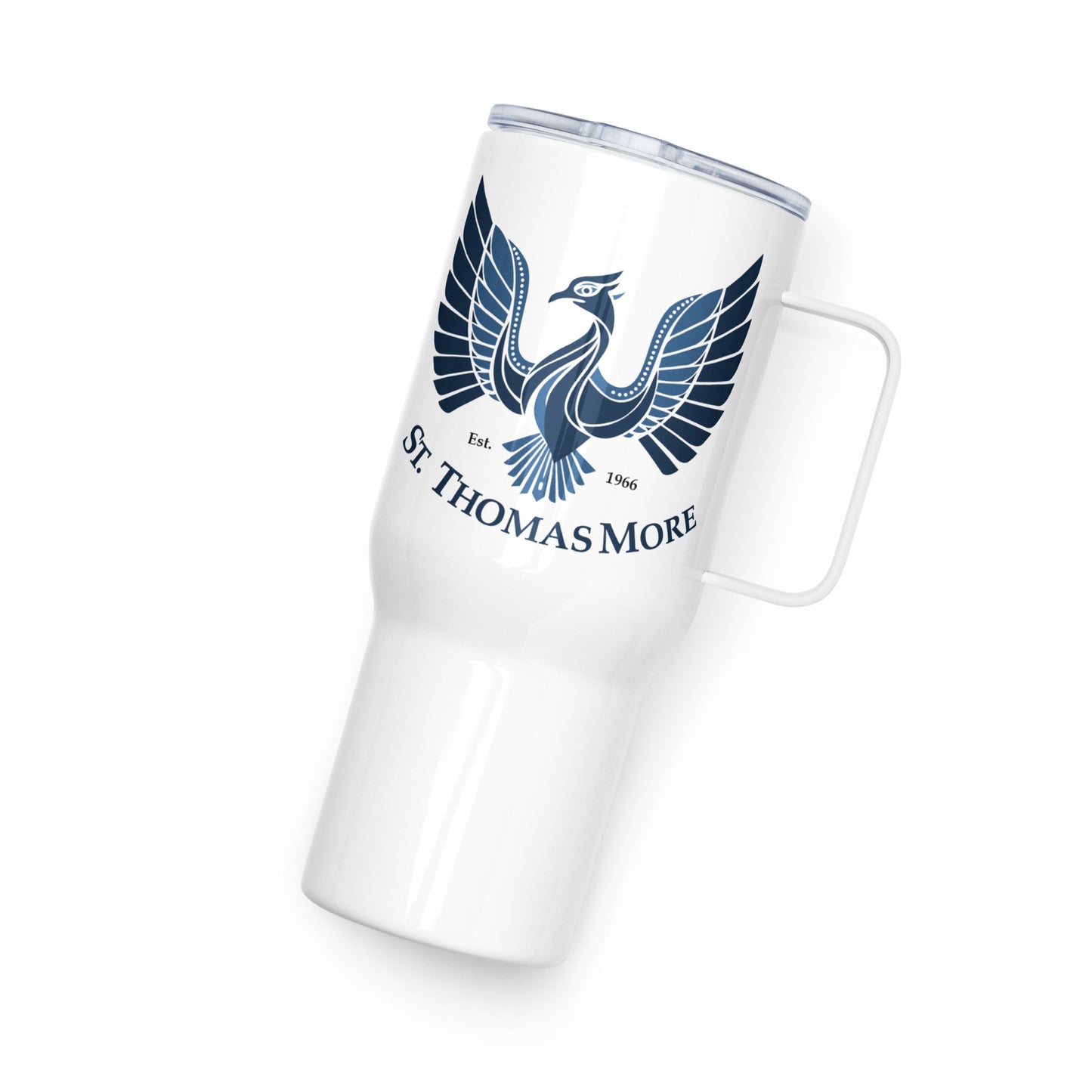 St. Thomas More Travel mug with a handle