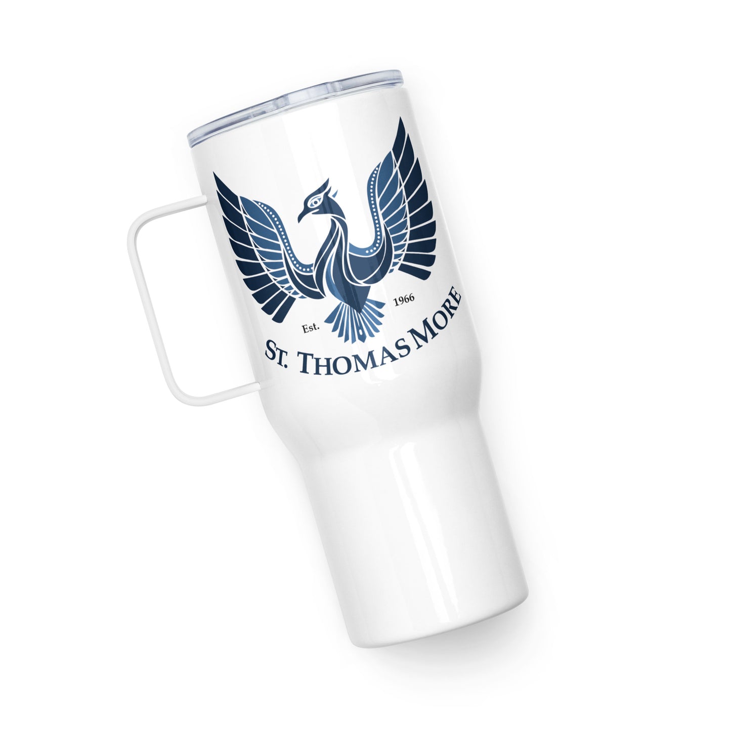 St. Thomas More Travel mug with a handle